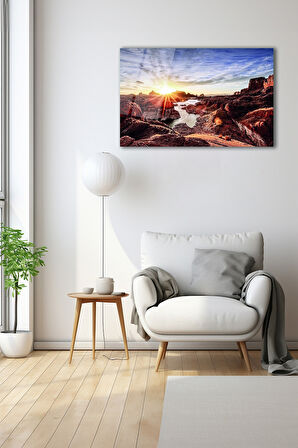 Dekoratif Duvar Tablosu Temperli Cam Tablo 36x23 cm
