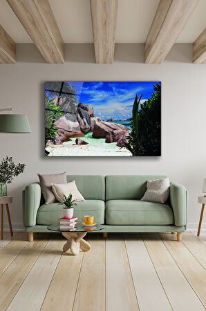Dekoratif Duvar Tablosu Temperli Cam Tablo 36x23 cm