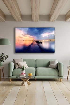 Dekoratif Duvar Tablosu Temperli Cam Tablo 36x23 cm