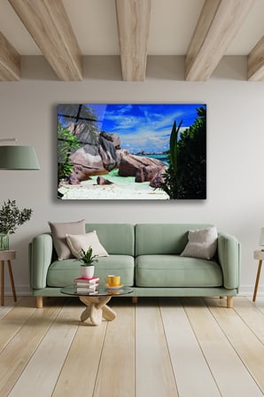 Dekoratif Duvar Tablosu Temperli Cam Tablo 36x23 cm