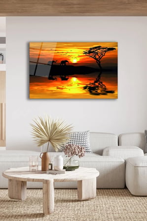 Dekoratif Duvar Tablosu Temperli Cam Tablo 36x23 cm