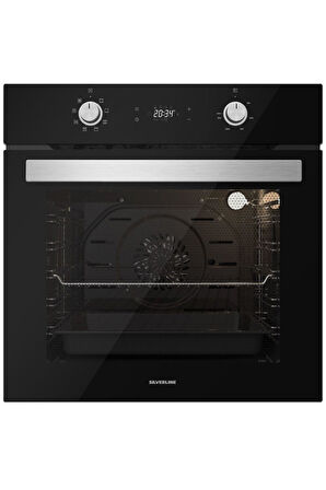 Silverline Siyah Cam Ankastre Set (3481 Flam 60+cs5335b02+bo6504b01)