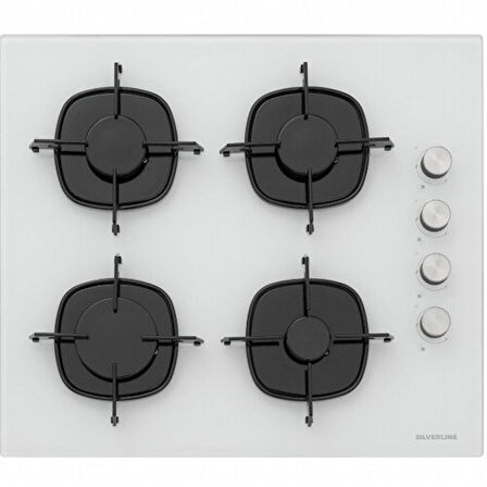 Silverline BO6502W02 - CS5335W01 Beyaz Cam Ankastre Set