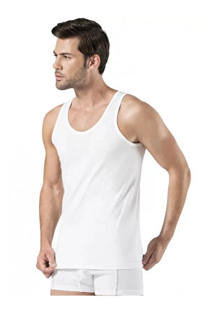 Erkek Klasik Penye 2'li Beyaz Atlet