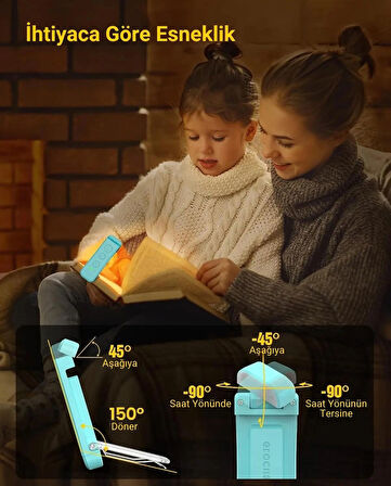 Glocusent USB Şarj Edilebilir LED Kitap Ayracı Arası Okuma Işığı Ayracı Portatif Şarj Edilebilir