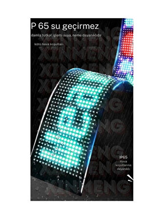 Led Matrix Panel Dijital Kayar Rgb Ekran Kumandalı Mobil Uygulamalı Araç Ofis Iş 37X11 Cm