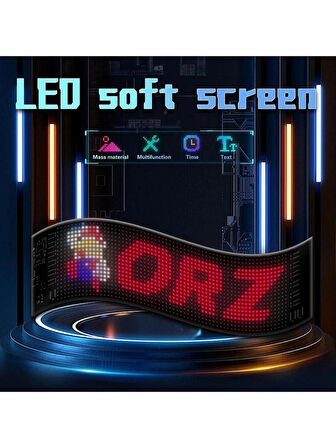 Led Matrix Panel Dijital Kayar Rgb Ekran Kumandalı Mobil Uygulamalı Araç Ofis Iş 37X11 Cm