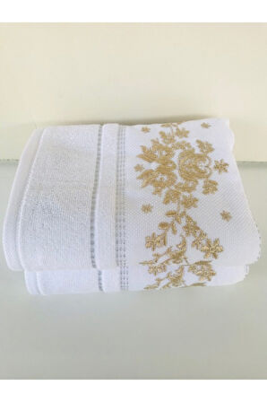 Özdilek 2 Adet Seda Nakışlı El-yüz Havlusu Gold