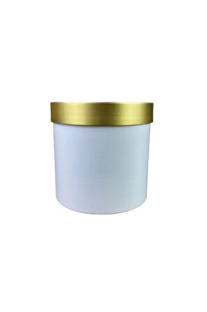Gold Kemerli 30x30 Beyaz Saksı