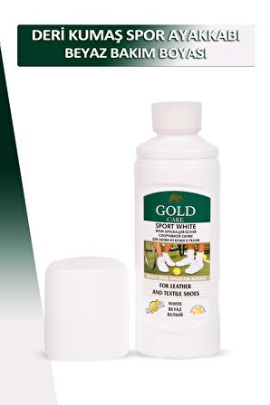 Bağcık + Gold Care Spor Deri Ve Kumaş Beyaz Ayakkabı Boyası Bakımı 75 ML Set