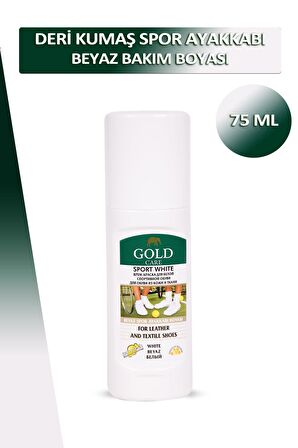 Bağcık + Gold Care Spor Deri Ve Kumaş Beyaz Ayakkabı Boyası Bakımı 75 ML Set