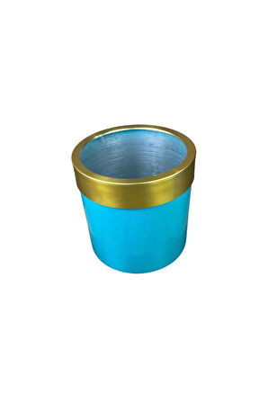 Gold Kemerli 30x30 Turkuaz Saksı