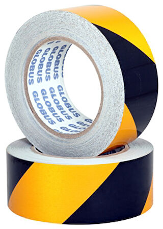 Globus GL14020 50mmx23mt Sarı Siyah Reflektifli Bant 6’lı