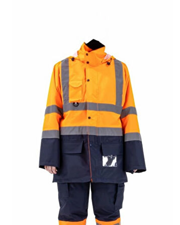 5+1 OXFORD PARKA- İÇİ ÇIKMALI KABAN TURUNCU-LACİVERT