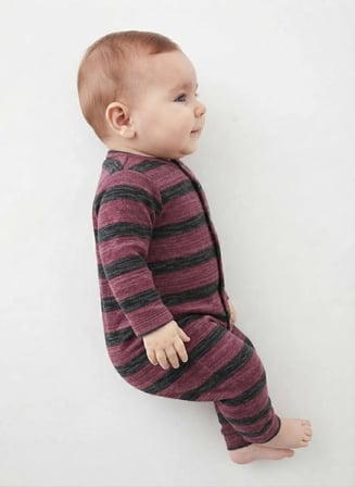 Unisex Bebek Kendinden Desenli Soft Dokulu Uzun Kollu Çıtçıtlı Tulum