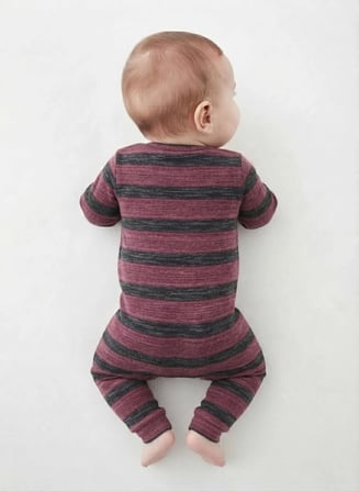 Unisex Bebek Kendinden Desenli Soft Dokulu Uzun Kollu Çıtçıtlı Tulum