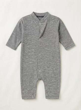 Unisex Bebek Çizgili Soft Dokulu Uzun Kollu Çıtçıtlı Tulum