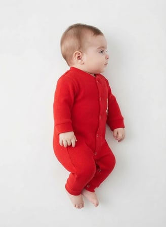 Güler Butik Kız Bebek Tulum Kırmızı Uzun Kollu 0-3 Ay