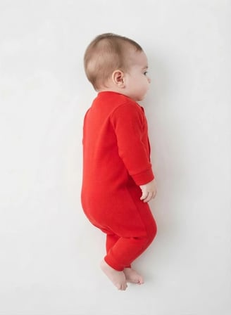 Güler Butik Kız Bebek Tulum Kırmızı Uzun Kollu 0-3 Ay