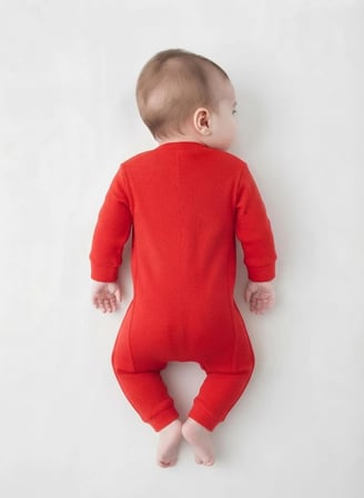 Güler Butik Kız Bebek Tulum Kırmızı Uzun Kollu 0-3 Ay