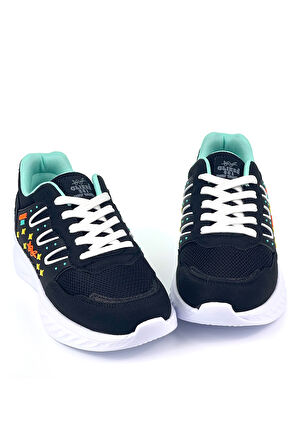 Kadın Su Yeşili Fileli Günlük Rahat Sneaker Spor Ayakkabı