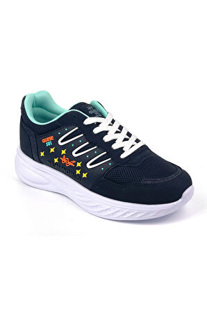 Kadın Su Yeşili Fileli Günlük Rahat Sneaker Spor Ayakkabı