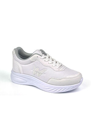 Kadın Beyaz Hafif Fileli Günlük Rahat Sneaker Spor Ayakkabı