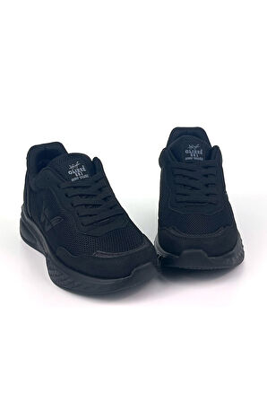 Kadın Siyah Hafif Fileli Günlük Rahat Sneaker Spor Ayakkabı