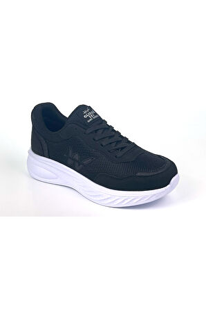 Kadın Siyah Beyaz Hafif Fileli Günlük Rahat Sneaker Spor Ayakkabı