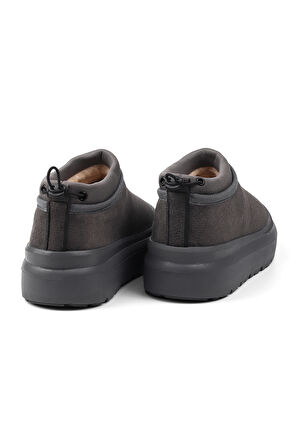 Kadın Füme Süet İçi Kürklü Bot - Kalın Tabanlı, Rahat, Kaymaz, Günlük ve Kışlık