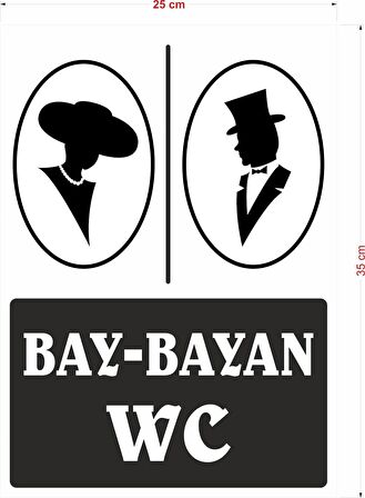 BAY & BAYAN WC İKAZ TABELASI 25X35CM