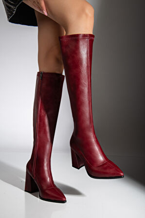 Gemma Topuklu Streç  Deri  Çizme