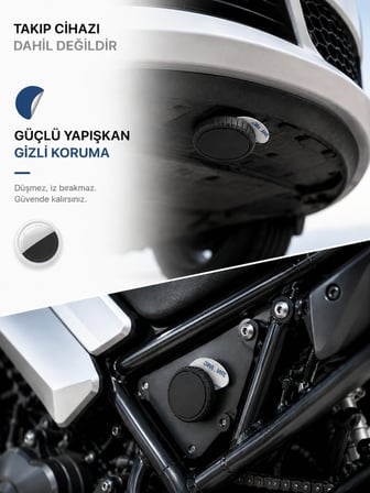 Gözcü Mobil Airtag Kendinden Yapışkanlı Koruma Kılıfı Su Geçirmez 3M Bantlı Darbeye Dayanıklı Airtag Takip Cihazı Kılıfı Uyumlu Motosiklet Araç Eşya Yapıştırılabilir Tutucu Aksesuar
