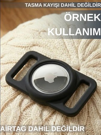 Boş Airtag Yuvalı Kedi Köpek Tasması Evcil Hayvan Pet Takip Cihazı Silikon Yaka Kılıfı Şık Tasarım Siyah