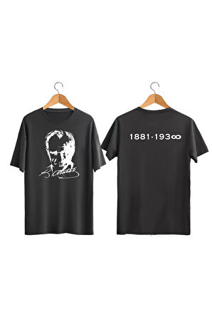 Atatürk Baskılı Tişört 1881-1938 Ön + Arka Baskılı
