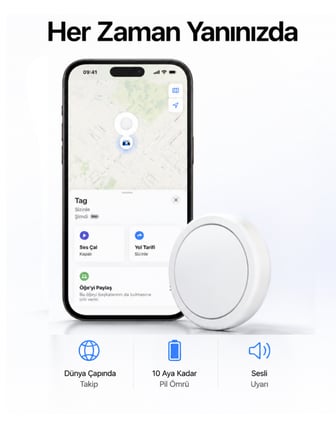 Beylini Tag 10 Adet Takip Cihazı Kablosuz IOS Bul Uyumlu Lisanslı Araç Çocuk Anahtar Takip Sistemi Silikon Anahtarlıklı Akıllı Takip Cihazı IOS Find My Uyumlu