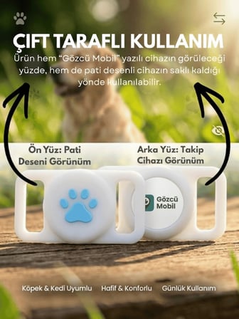 Gözcü Mobil Kedi Köpek Takip Cihazı Android IOS Uyumlu Pet Evcil Hayvan Tasması Sim Kartsız Akıllı Takip Cihazı