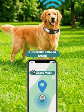 Gözcü Mobil Kedi Köpek Takip Cihazı Android IOS Uyumlu Pet Evcil Hayvan Tasması Sim Kartsız Akıllı Takip Cihazı