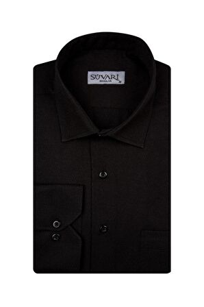 Süvari Bol Kesim Armür Desenli Mavi Erkek Gömlek