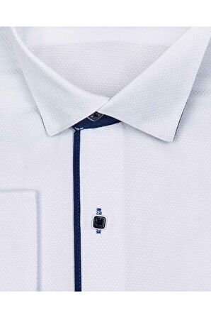 Süvari Erkek Beyaz Ata Yaka Slim Fit Gömlek