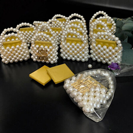 İnci Çanta Madlen Çikolatalı Söz- Nişan- Doğum Günü Hediyelik 15 Adet