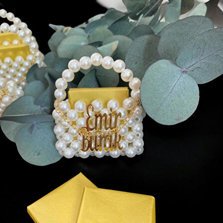 İnci Çanta Madlen Çikolatalı Söz- Nişan- Doğum Günü Hediyelik 15 Adet