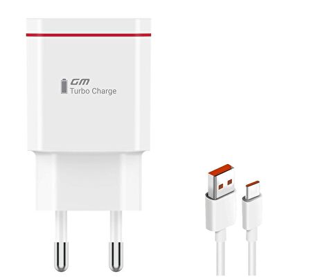 GM5 Plus Şarj Cihazı Başlık + Type-C Data / GM8 / GM8 Go / GM9 / GM20 ve Type-C Uyumlu Model Destekli
