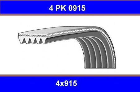 GMB 4PK0915 Kanallı Kayış BMW Chevrolet Daewoo Fiat Honda Hyundai Lancia Mazda Mitsubishi Nissan Rover Suzuki Toyota 