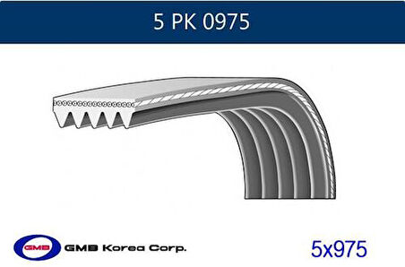 Gmb 5Pk0975 V Kayışı Tpsx Punto Vectra