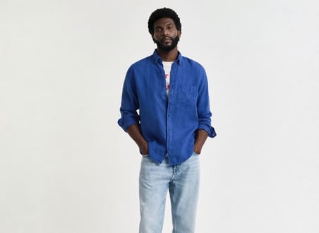 Gant Erkek Slim Fit Keten Gömlek
