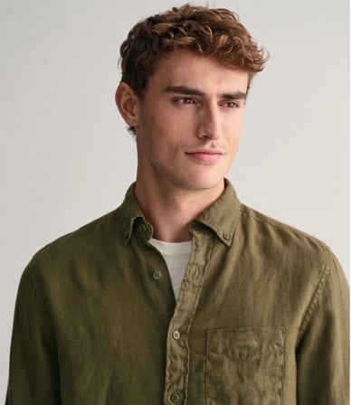 Gant Erkek Slim Fit Keten Gömlek