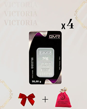 Sertifikalı 4 Adet 50gr külçe gümüş 999 ayar