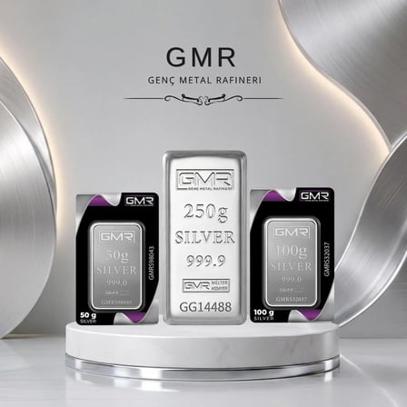 Sertifikalı 250 gr + 100 gr + 50 gr külçe gümüş 999 ayar