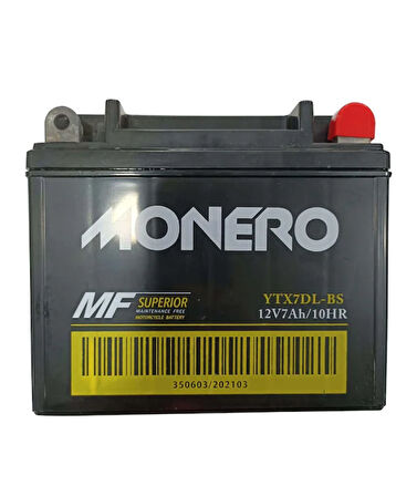 Monero Motosiklet Aküsü 12v 7a Dik Model Kt Uyumlu